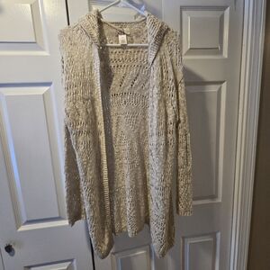 SO Women's Beige Open-Knit Cardigan